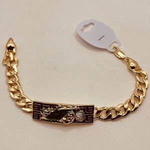 Gold plated bracelet unisex San Jude Tadeo design